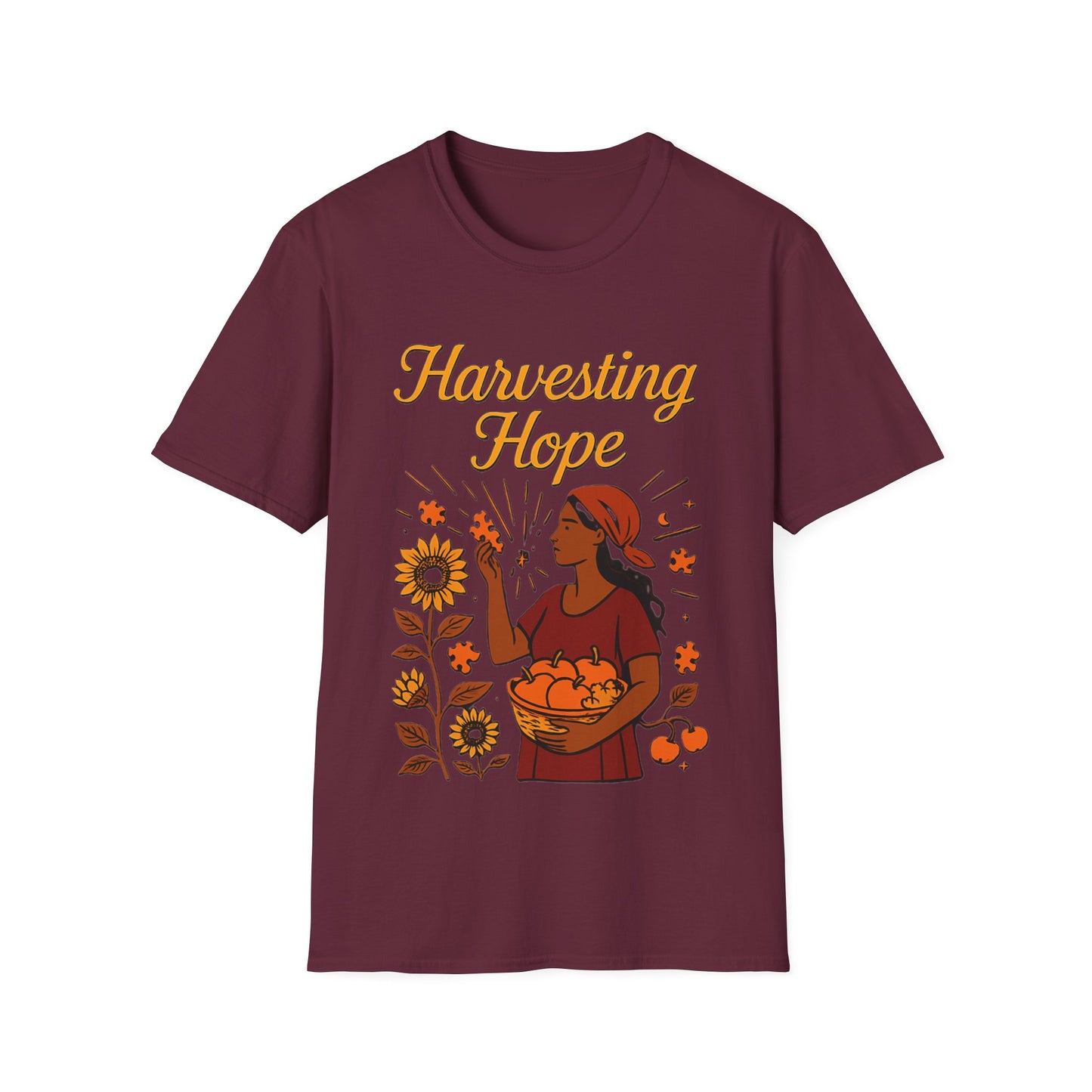 Harvesting Hope Shirt – Inspirational Sunflower Nature Graphic T-Shirt