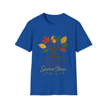 Different Leaves Same Tree T-Shirt | Autism Awareness Inclusion Tee | Neurodiversity Support Tree Graphic Shirt