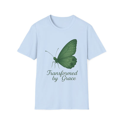 Transformed by Grace Christian T-Shirt – Faith Butterfly Inspirational Tee