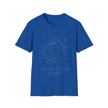 Faith Is the Light Christian T-Shirt – Minimalist Moon Faith Inspirational Shirt