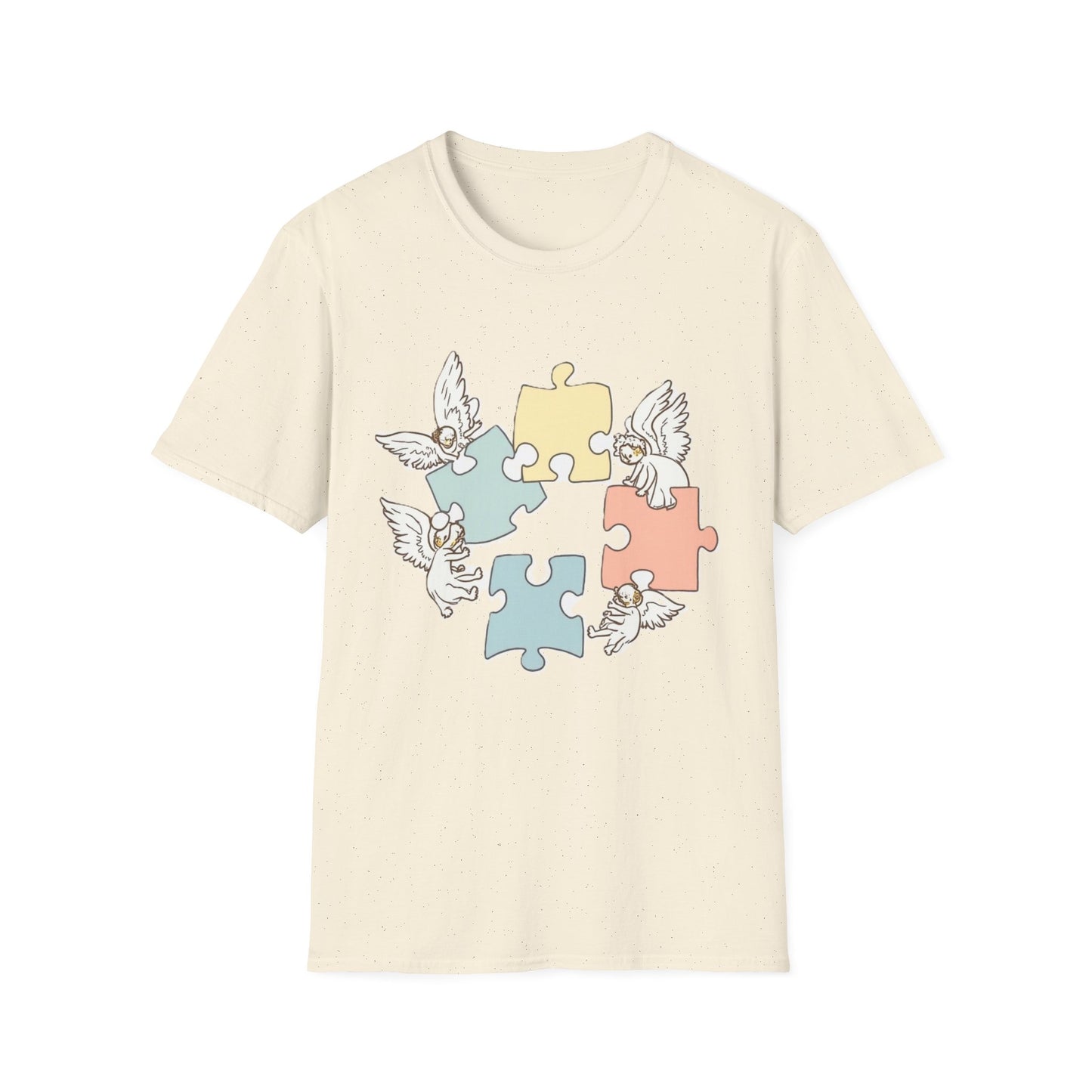 Guardian Angel Autism Awareness T-Shirt | Pastel Puzzle Piece Graphic Tee | Neurodiversity Support Gift for Parents