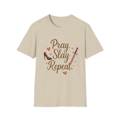 Pray Slay Repeat Shirt – Empowering Women's Strength T-Shirt with Inspirational Design