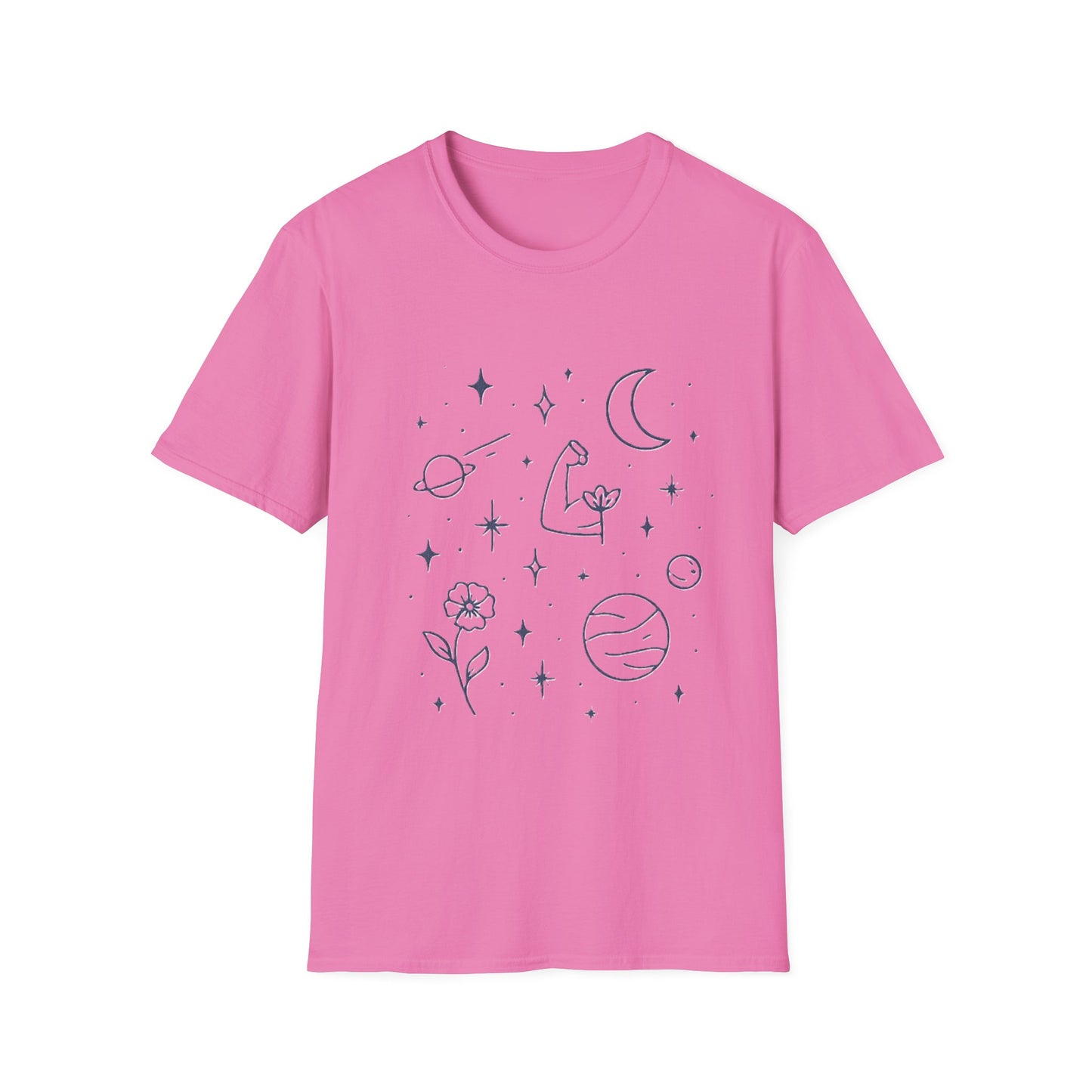 Cosmic Strength Line Art T-Shirt – Feminine Power & Self Growth Tee