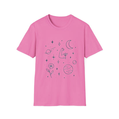 Cosmic Strength Line Art T-Shirt – Feminine Power & Self Growth Tee