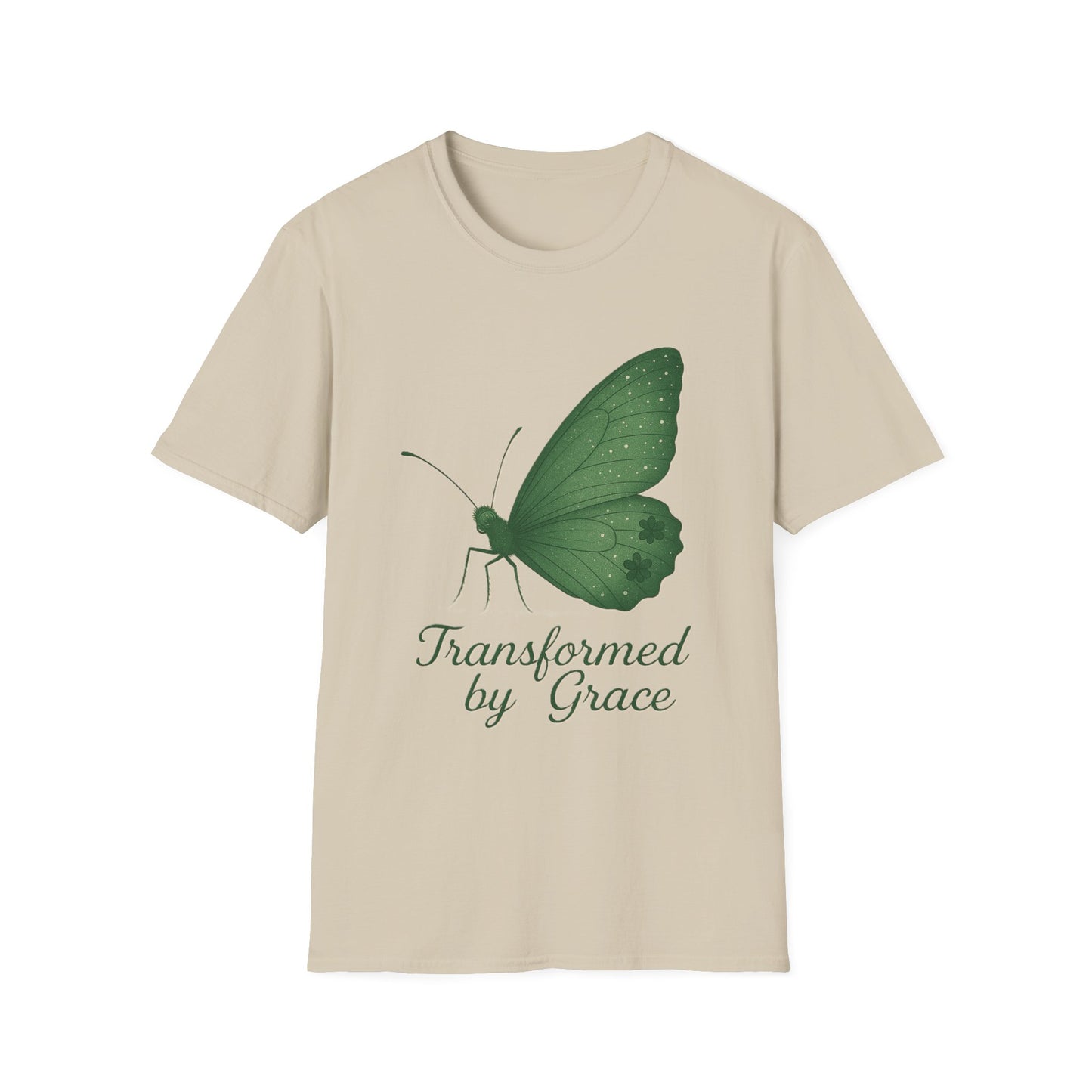 Transformed by Grace Christian T-Shirt – Faith Butterfly Inspirational Tee