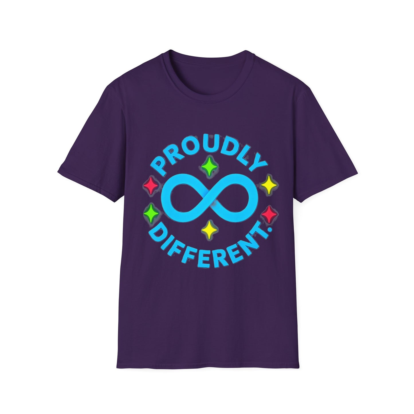 Proudly Different T-Shirt – Colorful Infinity Design for Empowerment