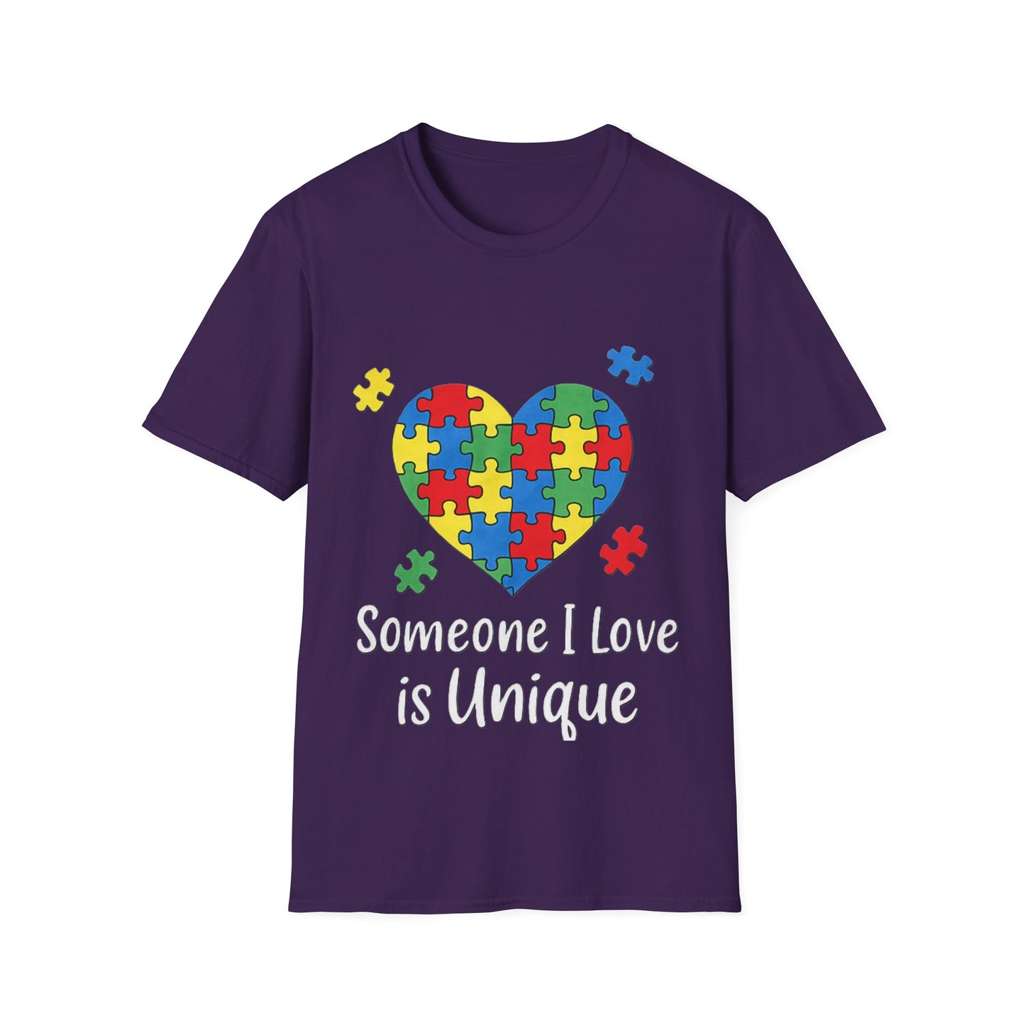 Autism Awareness T-Shirt – Someone I Love Is Unique Puzzle Heart Tee