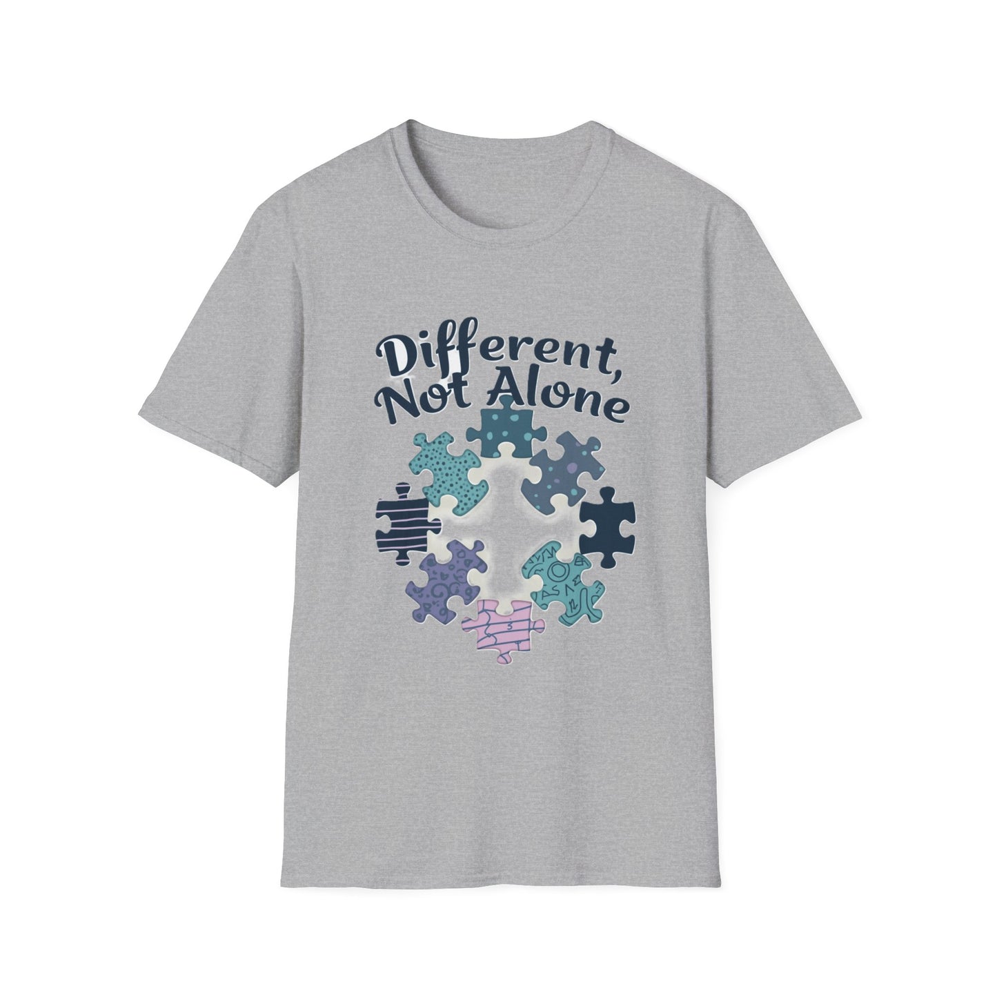 Different, Not Alone Shirt – Puzzle Piece T-shirt Celebrating Uniqueness and Belonging