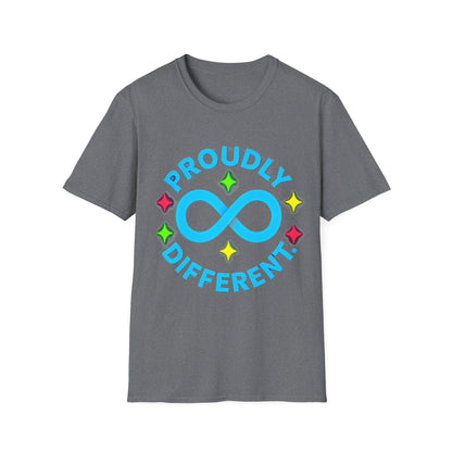 Proudly Different T-Shirt – Colorful Infinity Design for Empowerment