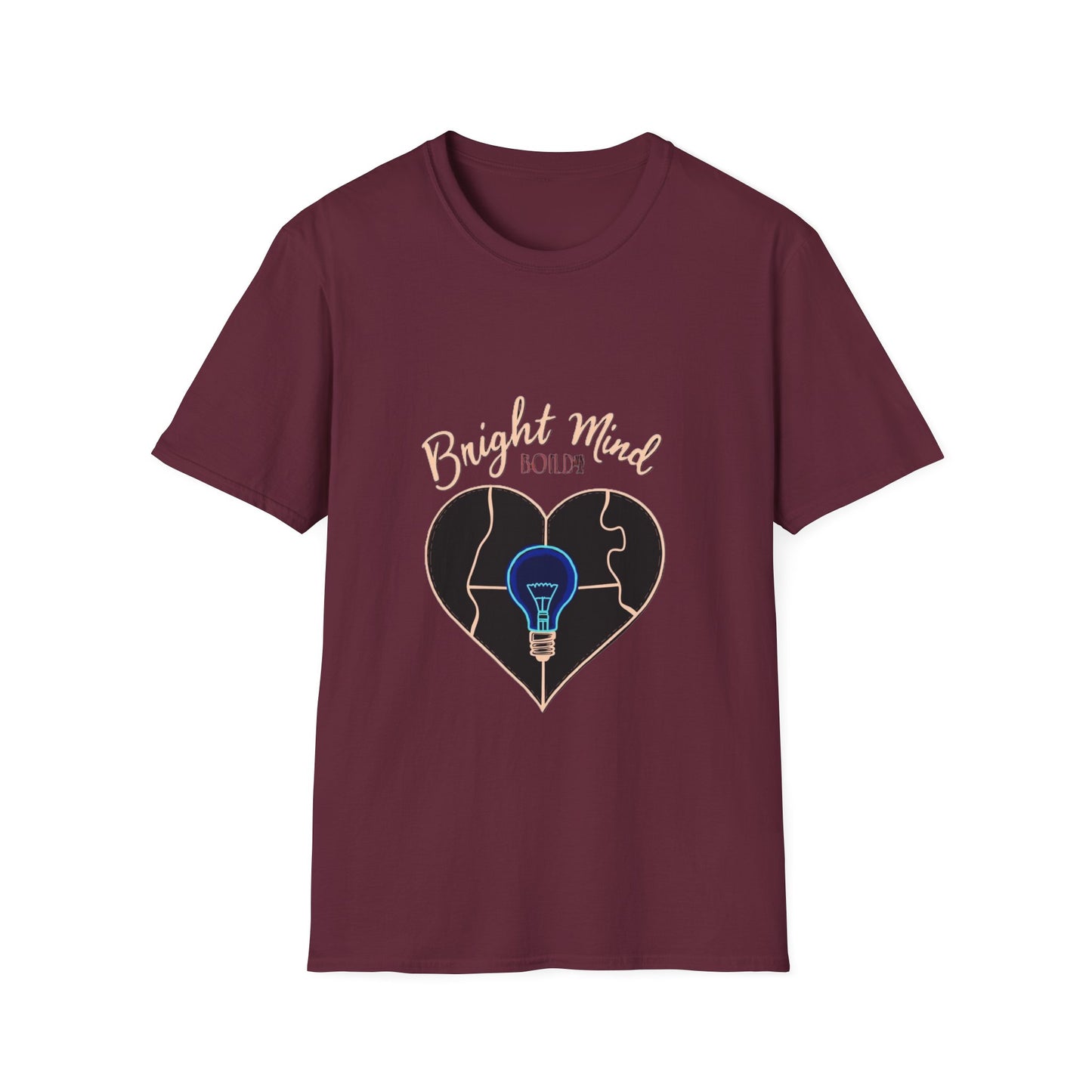 Bright Mind, Bold Heart Shirt – Autism Awareness & Empowerment T-Shirt | Puzzle & Lightbulb Design