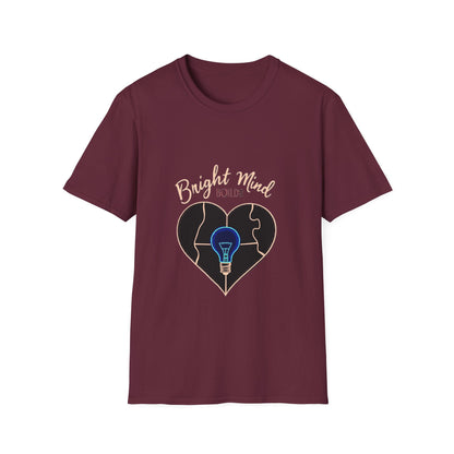 Bright Mind, Bold Heart Shirt – Autism Awareness & Empowerment T-Shirt | Puzzle & Lightbulb Design