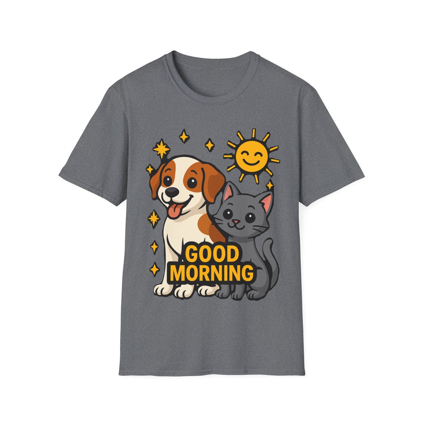 Good Morning Dog and Cat T-Shirt – Cute Pet Lovers Tee