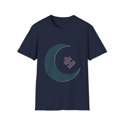 Autism Awareness Moon Puzzle T-Shirt – Minimalist Neurodiversity Tee