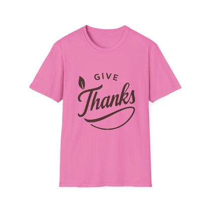Give Thanks Shirt – Minimalist Thanksgiving Gratitude Graphic T-Shirt