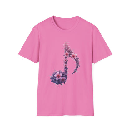 Floral Music Note T-Shirt – Aesthetic Flower Music Lover Graphic Tee