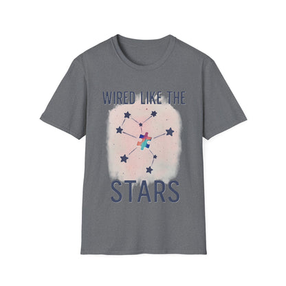 Wired Like the Stars Neurodiversity T-Shirt – Autism Pride Puzzle Star Tee