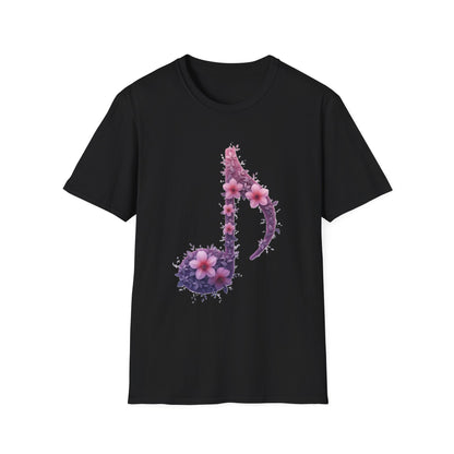 Floral Music Note T-Shirt – Aesthetic Flower Music Lover Graphic Tee