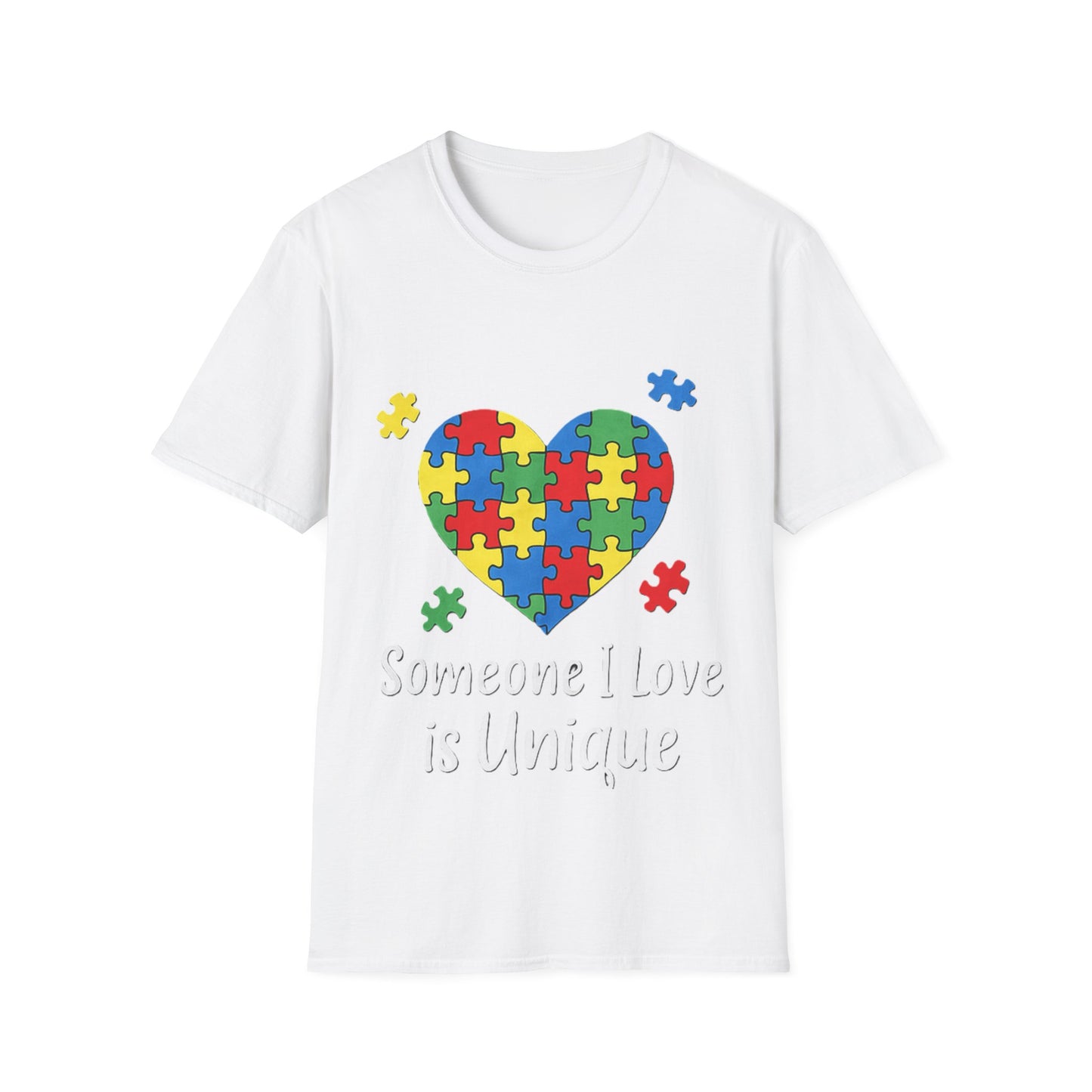 Autism Awareness T-Shirt – Someone I Love Is Unique Puzzle Heart Tee