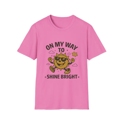 On My Way to Shine Bright Autism Awareness T-Shirt – Motivational Puzzle Piece Design for Neurodiversity and Inclusion