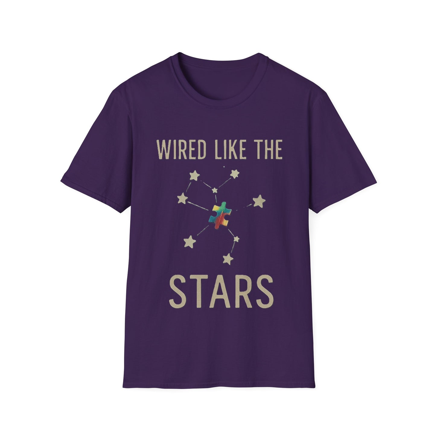Wired Like the Stars Neurodiversity T-Shirt – Autism Pride Puzzle Star Tee