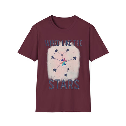 Wired Like the Stars Neurodiversity T-Shirt – Autism Pride Puzzle Star Tee
