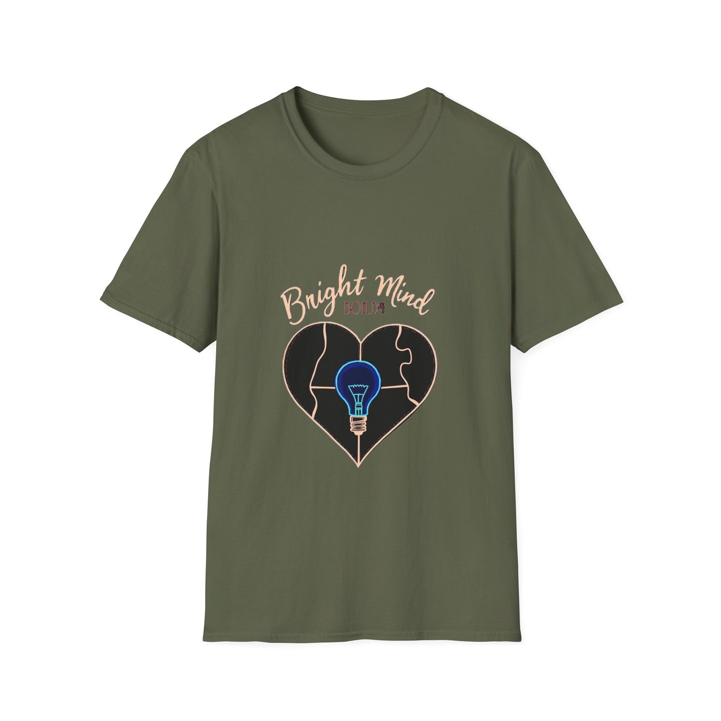Bright Mind, Bold Heart Shirt – Autism Awareness & Empowerment T-Shirt | Puzzle & Lightbulb Design