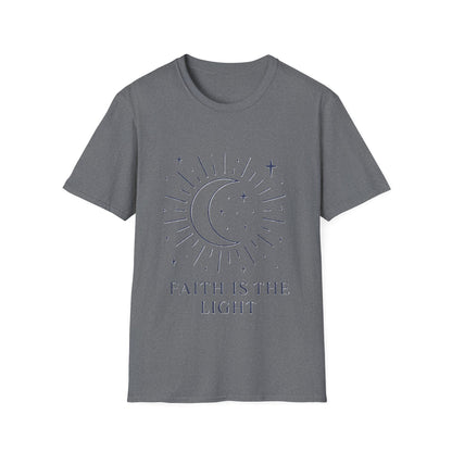 Faith Is the Light Christian T-Shirt – Minimalist Moon Faith Inspirational Shirt