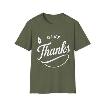 Give Thanks Shirt – Minimalist Thanksgiving Gratitude Graphic T-Shirt
