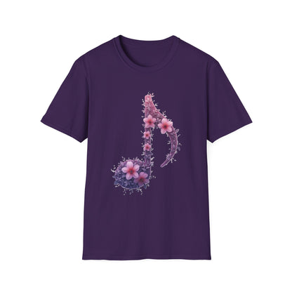 Floral Music Note T-Shirt – Aesthetic Flower Music Lover Graphic Tee