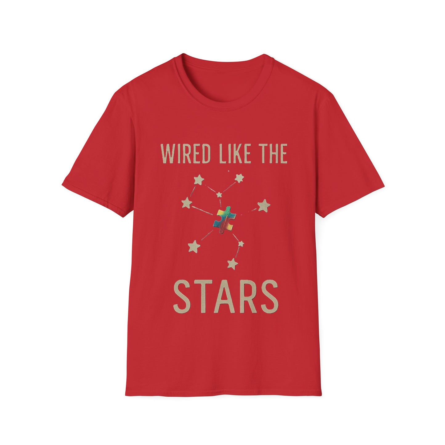 Wired Like the Stars Neurodiversity T-Shirt – Autism Pride Puzzle Star Tee