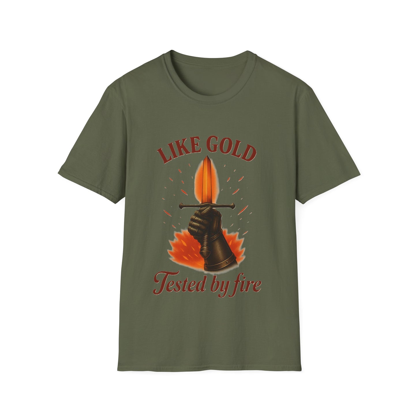 Like Gold Tested by Fire T-Shirt – Strength & Resilience Symbol Tee