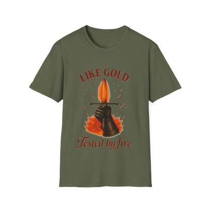Like Gold Tested by Fire T-Shirt – Strength & Resilience Symbol Tee