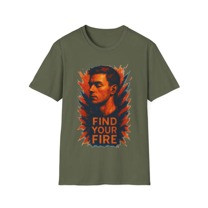 Find Your Fire Shirt – Motivational Strength Graphic T-Shirt for Men