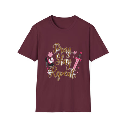 Pray Slay Repeat Shirt – Empowering Women's Strength T-Shirt with Inspirational Design