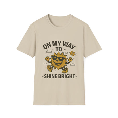 On My Way to Shine Bright Autism Awareness T-Shirt – Motivational Puzzle Piece Design for Neurodiversity and Inclusion