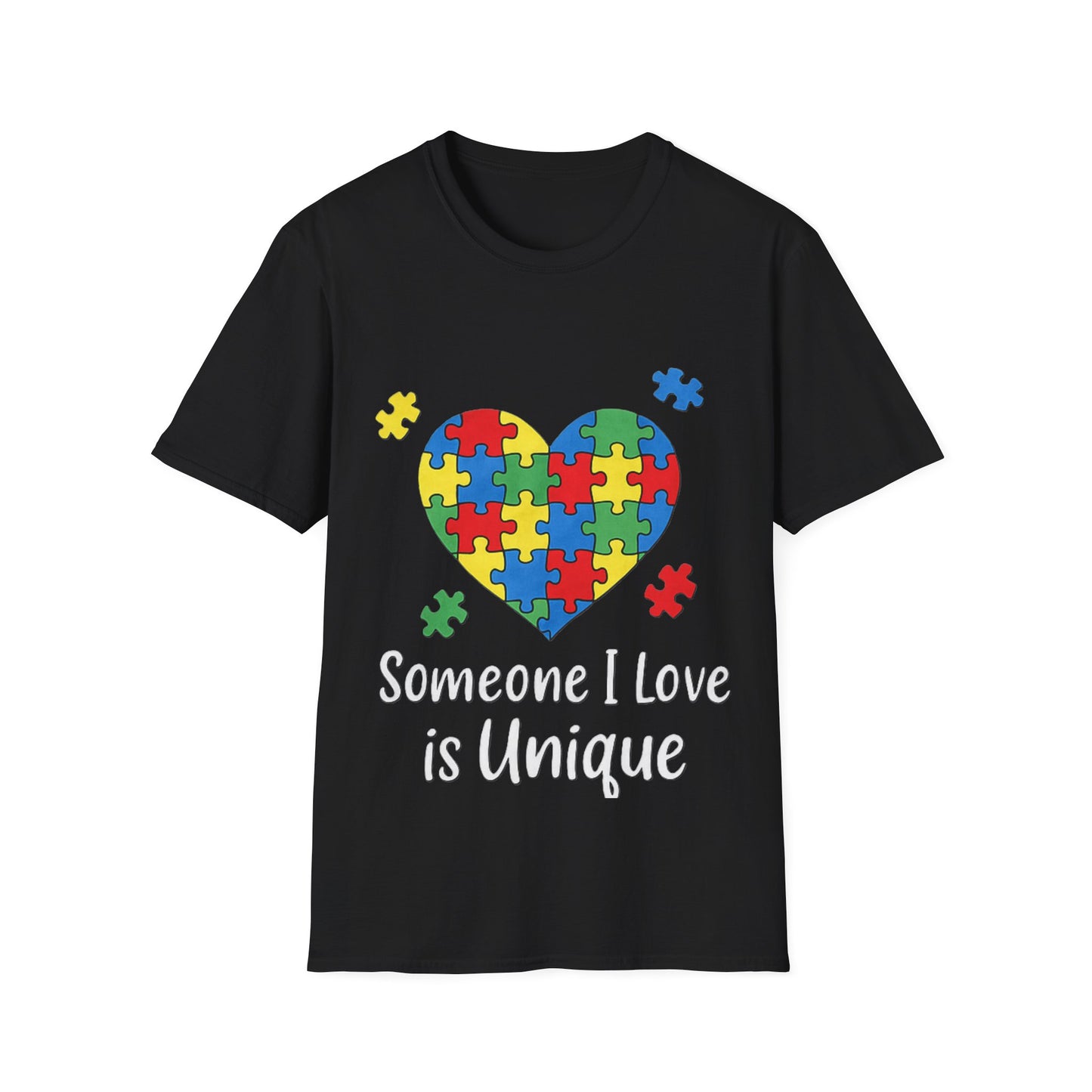 Autism Awareness T-Shirt – Someone I Love Is Unique Puzzle Heart Tee