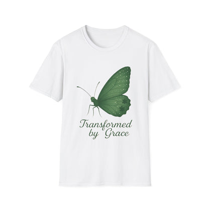 Transformed by Grace Christian T-Shirt – Faith Butterfly Inspirational Tee