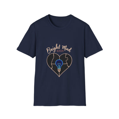 Bright Mind, Bold Heart Shirt – Autism Awareness & Empowerment T-Shirt | Puzzle & Lightbulb Design