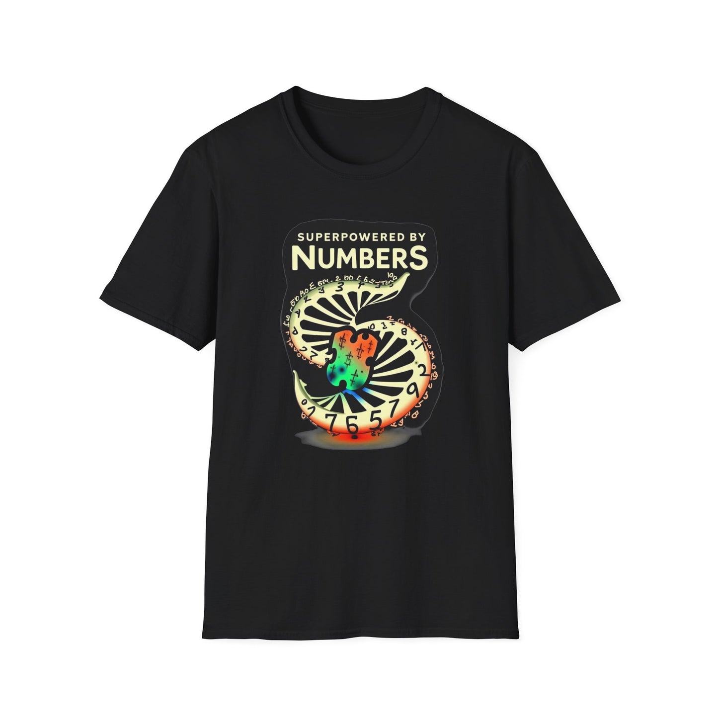 Superpowered by Numbers Graphic T-Shirt – Symbolic Energy Design