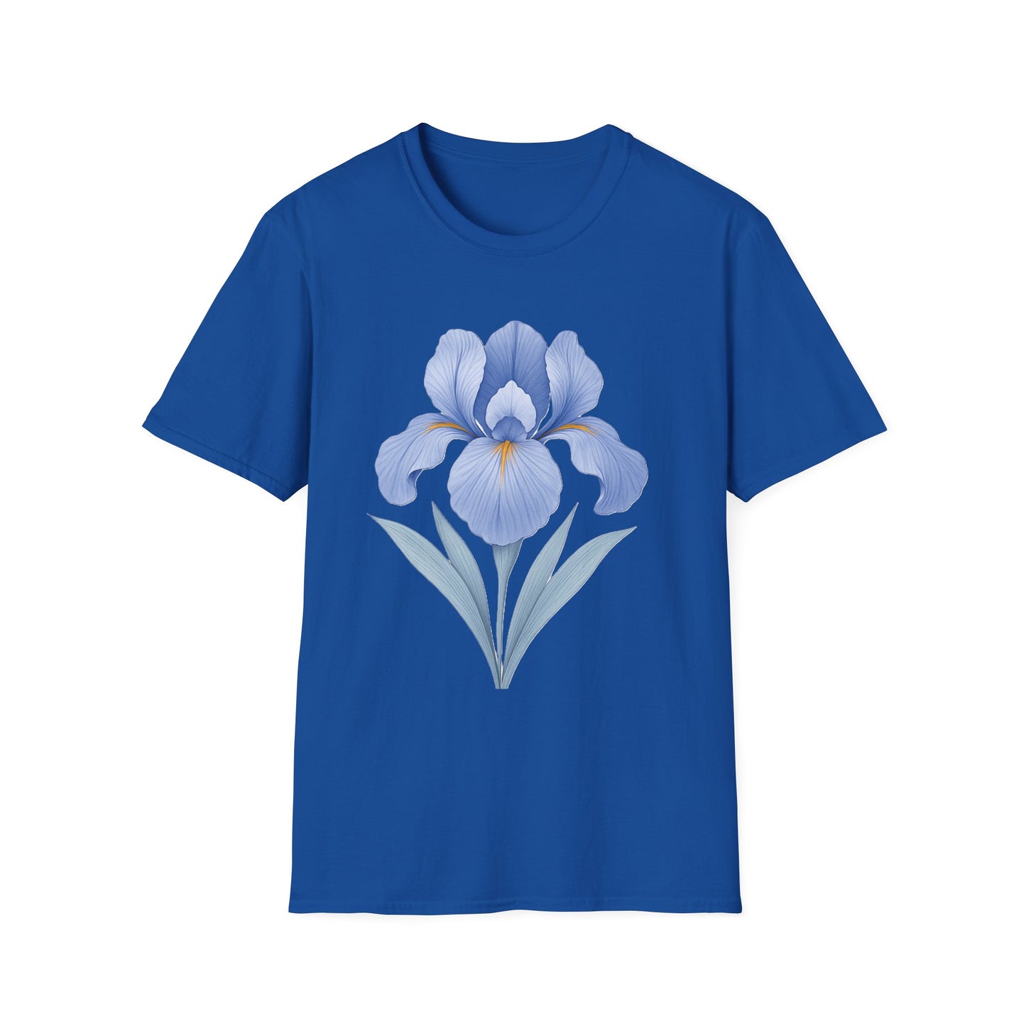 Blue Iris Flower Shirt – Minimal Botanical Floral Graphic T-Shirt