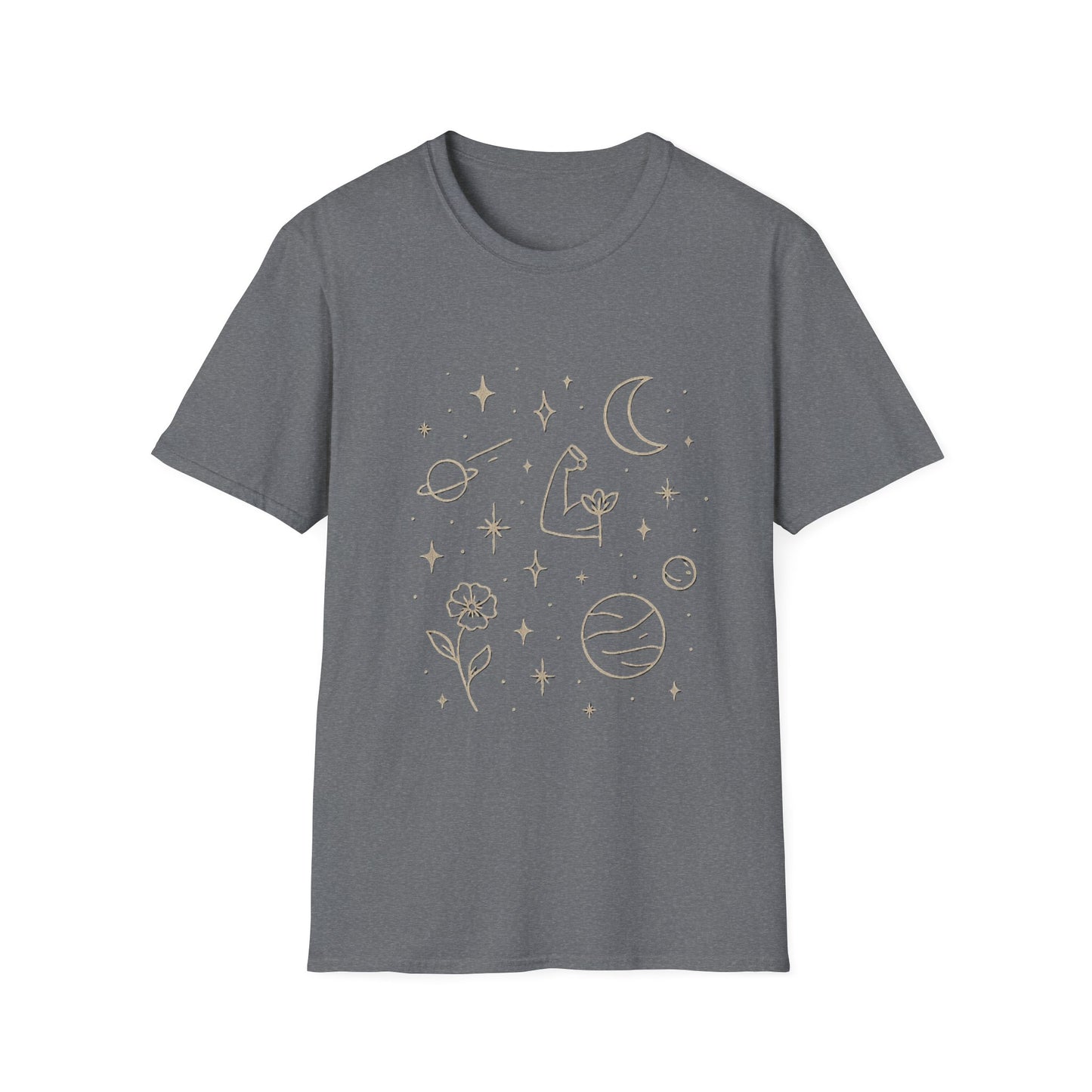 Cosmic Strength Line Art T-Shirt – Feminine Power & Self Growth Tee