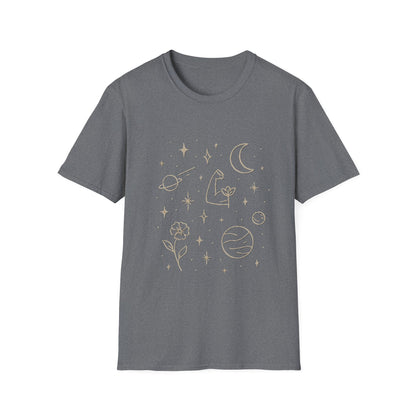 Cosmic Strength Line Art T-Shirt – Feminine Power & Self Growth Tee