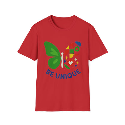 Be Unique Butterfly T-Shirt – Autism Acceptance & Neurodiversity Pride Graphic Tee