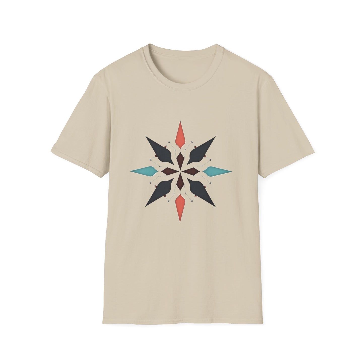 Geometric Compass Star T-Shirt – Minimalist Direction & Purpose Tee