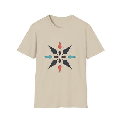 Geometric Compass Star T-Shirt – Minimalist Direction & Purpose Tee
