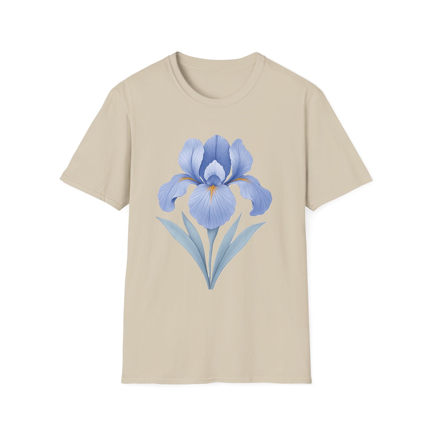 Blue Iris Flower Shirt – Minimal Botanical Floral Graphic T-Shirt