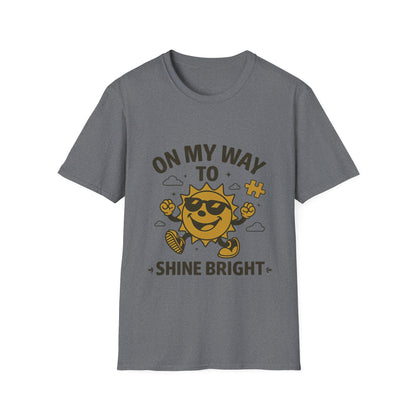 On My Way to Shine Bright Autism Awareness T-Shirt – Motivational Puzzle Piece Design for Neurodiversity and Inclusion