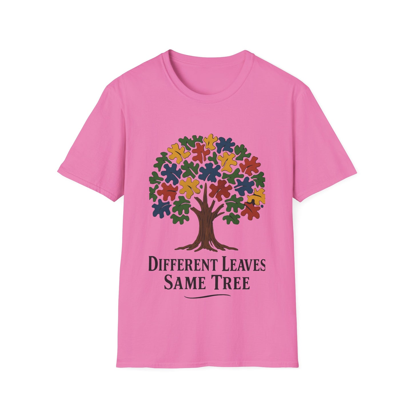 Puzzle Piece Tree T-Shirt | Autism Awareness Inclusion Tee | Different Leaves Same Tree Neurodiversity Shirt