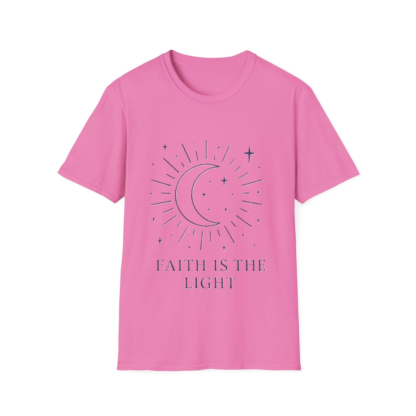 Faith Is the Light Christian T-Shirt – Minimalist Moon Faith Inspirational Shirt