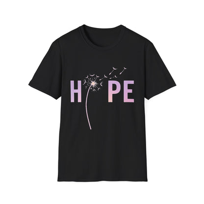 Hope Inspirational Dandelion T-Shirt – Positive Mental Health & Cancer Support Shirt